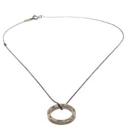Pre Owned Tiffany & Co. 1837 Circle Silver Pendant Necklace
