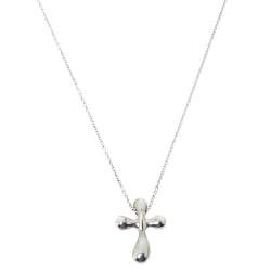 Pre Owned Tiffany & Co. Elsa Peretti Cross Silver Pendant Necklace