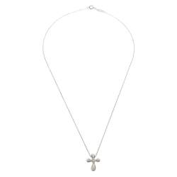 Pre Owned Tiffany & Co. Elsa Peretti Cross Silver Pendant Necklace