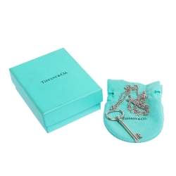 Pre Owned Tiffany & Co. Oval Key Silver Pendant Necklace