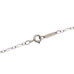 Pre Owned Tiffany & Co. Heart Key Silver Oval Link Chain Pendant Necklace