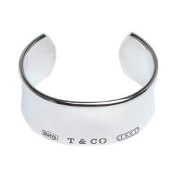 Pre Owned TIFFANY & CO. 1837 Silver Wide Cuff Bracelet