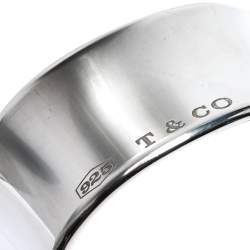 Pre Owned TIFFANY & CO. 1837 Silver Wide Cuff Bracelet