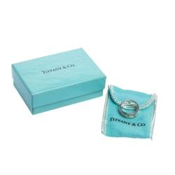 Pre Owned Tiffany & Co. Atlas Roman Numeral Motif Silver Band Ring 51