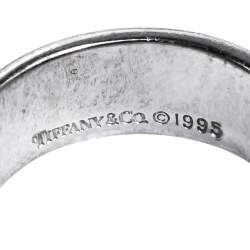 Pre Owned Tiffany & Co. Atlas Roman Numeral Motif Silver Band Ring 51