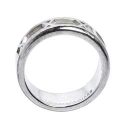 Pre Owned Tiffany & Co. Atlas Roman Numeral Motif Silver Band Ring 51