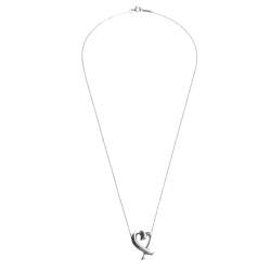 Pre Owned Tiffany & Co. Paloma Picasso Loving Heart Silver Pendant Necklace