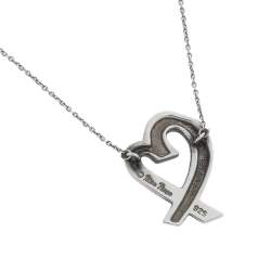 Pre Owned Tiffany & Co. Paloma Picasso Loving Heart Silver Pendant Necklace