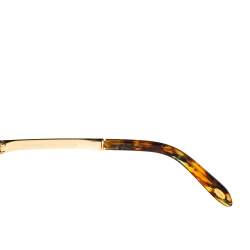 Pre Owned Tiffany & Co. Gold & Havana/ Brown Gradient TF3035 Shield Sunglasses