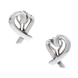 Pre Owned Tiffany & Co. Paloma Picasso Loving Heart Silver Stud Earrings