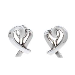 Pre Owned Tiffany & Co. Paloma Picasso Loving Heart Silver Stud Earrings