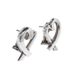 Pre Owned Tiffany & Co. Paloma Picasso Loving Heart Silver Stud Earrings