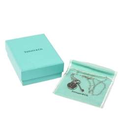 Pre Owned Tiffany & Co. Key & Lock Charm Silver Pendant Necklace