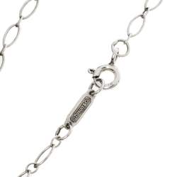 Pre Owned Tiffany & Co. Key & Lock Charm Silver Pendant Necklace