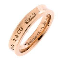 Pre Owned Tiffany & Co.1837 Rubedo Narrow Band Ring Size 52.5