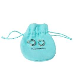 Pre Owned Tiffany & Co. Atlas Roman Numeric Silver Hoop Earrings