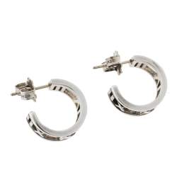 Pre Owned Tiffany & Co. Atlas Roman Numeric Silver Hoop Earrings