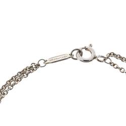 Pre Owned Tiffany & Co. Infinity Silver Double Strand Chain Link Bracelet