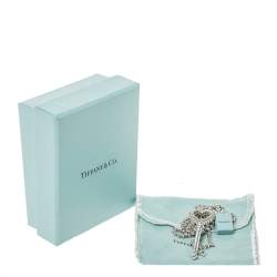 Pre Owned Tiffany & Co.Tiffany Keys Enamel Beaded Heart Key & Bag Charm Silver Pendant Necklace