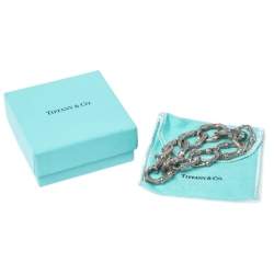 Pre Owned Tiffany & Co. Silver Bamboo Link Toggle Bracelet