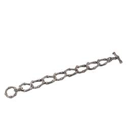 Pre Owned Tiffany & Co. Silver Bamboo Link Toggle Bracelet