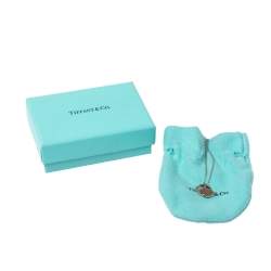 Pre Owned Tiffany & Co. Return to Tiffany Silver Rubedo Mini Double Heart Tag Pendant Necklace