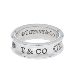 Pre Owned Tiffany & Co. 1837 Silver Band Ring Size 54