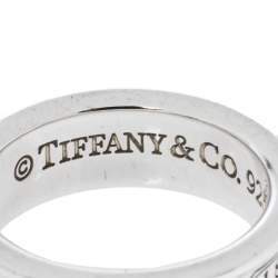 Pre Owned Tiffany & Co. 1837 Silver Band Ring Size 54