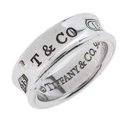 Pre Owned Tiffany & Co. 1837 Silver Band Ring Size 54