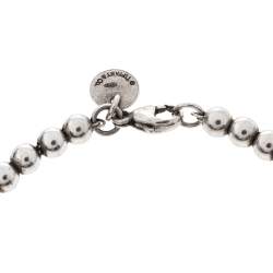 Pre Owned Tiffany & Co. Return to Tiffany Heart Tag Silver Beads Bracelet