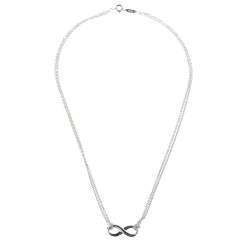 مملوكة مسبقًا Tiffany & Co. Infinity Silver Double Strand Pendant Necklace 
