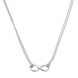 مملوكة مسبقًا Tiffany & Co. Infinity Silver Double Strand Pendant Necklace 