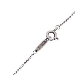 Pre Owned Tiffany & Co. Heart Lock Charm Silver Pendant Necklace