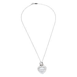 Pre Owned Tiffany & Co. Return To Tiffany Heart Tag Silver Pendant Necklace