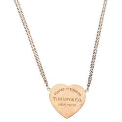 Pre Owned Tiffany & Co. Return To Tiffany Rubedo Heart Tag Silver Chain Necklace