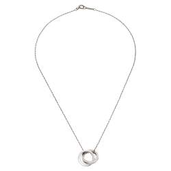 Pre Owned Tiffany & Co. 1837 Interlocking Circles Silver Pendant Necklace