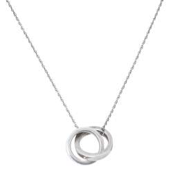 Pre Owned Tiffany & Co. 1837 Interlocking Circles Silver Pendant Necklace