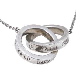 Pre Owned Tiffany & Co. 1837 Interlocking Circles Silver Pendant Necklace