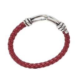 Pre Owned Tiffany & Co. Paloma Picasso Silver Knot Single Braid Leather Wrap Bracelet