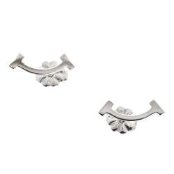 Pre Owned Tiffany & Co. T Smile Silver Stud Earrings