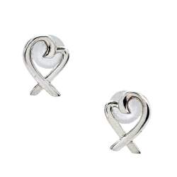 Pre Owned Tiffany & Co. Paloma Picasso Sterling Silver Loving Heart Earrings