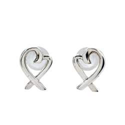 Pre Owned Tiffany & Co. Paloma Picasso Sterling Silver Loving Heart Earrings