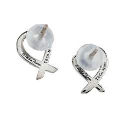 Pre Owned Tiffany & Co. Paloma Picasso Sterling Silver Loving Heart Earrings