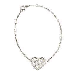 Pre Owned Tiffany & Co. Paloma Picasso Olive Leaf Heart Sterling Silver Bracelet