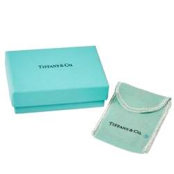 Pre Owned Tiffany & Co. Blue Enamel Heart Key Silver Pendant Necklace