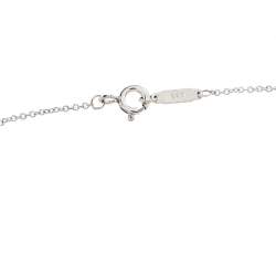 Pre Owned Tiffany & Co. Blue Enamel Heart Key Silver Pendant Necklace