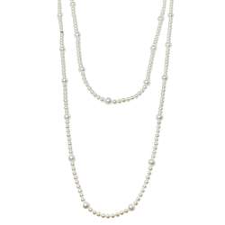 Pre Owned Tiffany & Co. Cream Pearl Sterling Silver Long Necklace