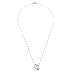 Pre Owned Tiffany & Co. Sterling Silver Paloma Picasso Loving Heart Pendant Necklace