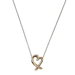 Pre Owned Tiffany & Co. Sterling Silver Paloma Picasso Loving Heart Pendant Necklace