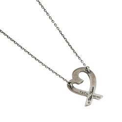 Pre Owned Tiffany & Co. Sterling Silver Paloma Picasso Loving Heart Pendant Necklace